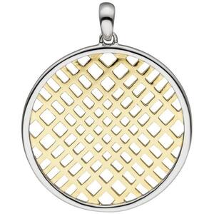 Anh�nger rund 925 Sterling Silber bicolor vergoldet