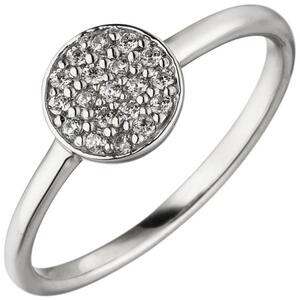 Damen Ring aus 925 Sterling Silber mit 19 Zirkonia (Gr��e: 50)