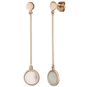 Ohrh�nger 925 Sterling Silber rotgold vergoldet 2 Perlmutt-Einlagen Ohrringe