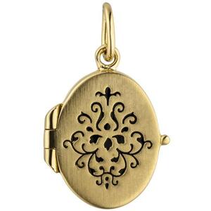 Medaillon oval f�r 1 Foto 925 Sterling Silber gold vergoldet
