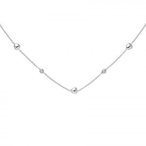 Collier Herz Kugel 925 Sterling Silber 45 cm Silberkette Federring