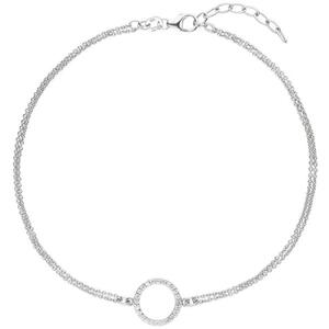 Fu�kettchen Fu�kette 925 Sterling Silber 24 Zirkonia 26 cm
