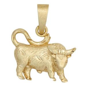 Anhnger Sternzeichen Stier 925 Sterling Silber gold vergoldet matt