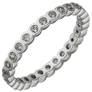 Damen Ring 925 Sterling Silber mit Zirkonia rundum (Gr��e: 60)