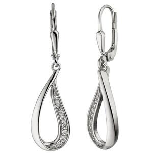 Ohrh�nger Tropfen 925 Sterling Silber 20 Zirkonia Ohrringe
