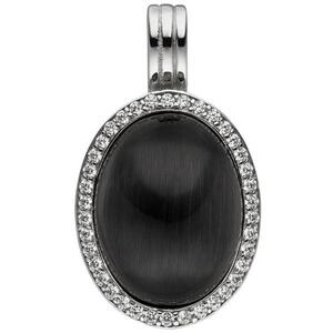Anh�nger Einh�nger Oval 925 Sterling Silber Mondstein-Imitation und 38 Zirkonia