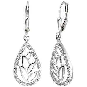 Ohrh�nger Tropfen 925 Sterling Silber 64 Zirkonia Ohrringe Boutons