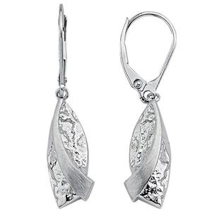 Ohrh�nger 925 Sterling Silber geh�mmert Ohrringe Boutons Silberohrringe