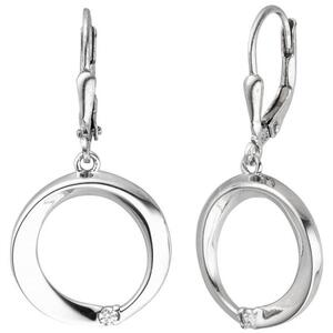 Ohrh�nger 925 Sterling Silber 2 Zirkonia Ohrringe Boutons Silberohrringe