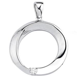 Anh�nger rund 925 Sterling Silber 1 Zirkonia Silberanh�nger