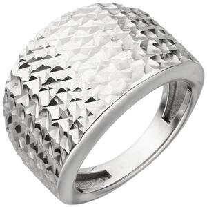 Damen Ring breit 925 Sterling Silber mit Struktur (Gre: 56)