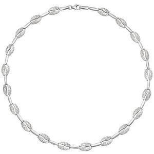 Collier Halskette 925 Sterling Silber, gehmmert 45 cm Kette Silberkette