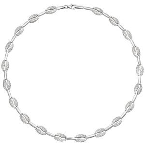 Collier Halskette 925 Sterling Silber, gehmmert 45 cm Silberkette