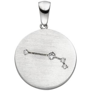 Anhnger Sternzeichen Widder 925 Sterling Silber matt 4 Zirkonia