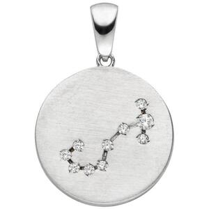 Anhnger Sternzeichen Skorpion 925 Sterling Silber matt 10 Zirkonia