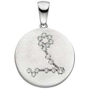 Anhnger Sternzeichen Fische 925 Sterling Silber matt 15 Zirkonia