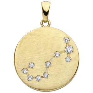 Anh�nger Sternzeichen Skorpion 333 Gold Gelbgold matt 10 Zirkonia
