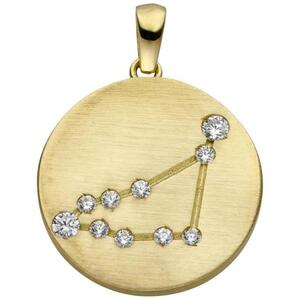 Anhnger Sternzeichen Steinbock 333 Gold Gelbgold matt 10 Zirkonia