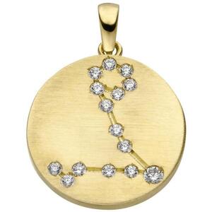 Anhnger Sternzeichen Fische 333 Gold Gelbgold matt 15 Zirkonia