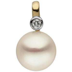 Anh�nger 585 Gold Gelbgold 1 S��wasser Perle 1 Diamant Brillant