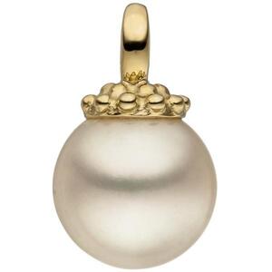 Anh�nger 585 Gold Gelbgold 1 S��wasser Perle � 10 mm Perlenanh�nger