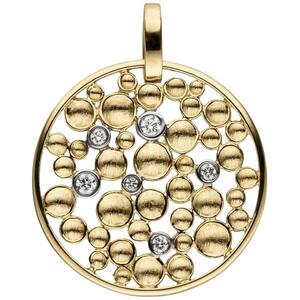 Anh�nger rund 585 Gold Gelbgold 6 Diamanten Brillanten Diamantanh�nger