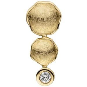 Anh�nger aus 585 Gelbgold eismatt 1 Diamant Brillant Diamantanh�nger