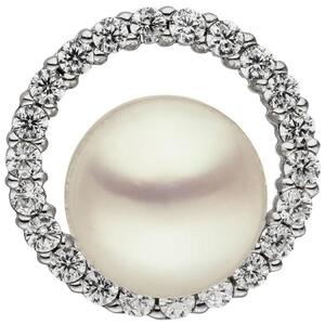 Anh�nger 925 Sterling Silber 1 S��wasser Perle 22 Zirkonia Perlenanh�nger