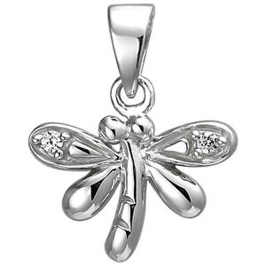 Kinder Anh�nger Libelle 925 Sterling Silber 2 Zirkonia Silberanh�nger