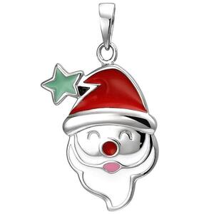 Kinder Anhnger Weihnachtsmann-Kopf 925 Sterling Silber