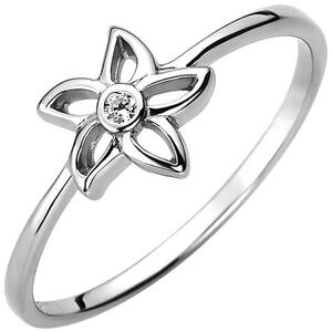Damen Ring Blume 925 Sterling Silber 1 Zirkonia (Gr��e: 52)