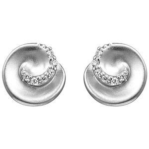 Ohrstecker 925 Sterling Silber matt 12 Zirkonia Ohrringe Silberohrringe