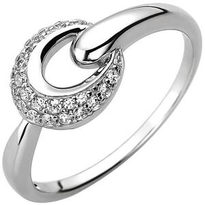 Damen Ring 925 Sterling Silber mit 25 Zirkonia 9,3 mm breit (Gre: 50)