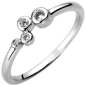 Damen Ring 925 Sterling mit 4 Zirkonia (Gr��e: 52)