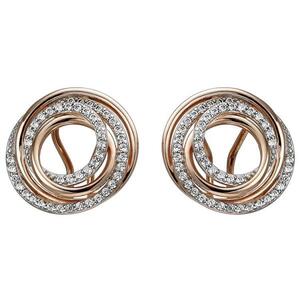 Ohrstecker 925 Sterling Silber rotgold vergoldet 92 Zirkonia Ohrringe