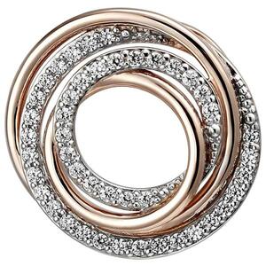 Anhnger 925 Silber bicolor rotgold vergoldet 44 Zirkonia