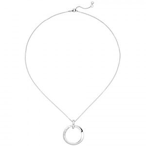 Collier Kette mit Anhnger 925 Sterling Silber eismatt 10 Zirkonia 45 cm