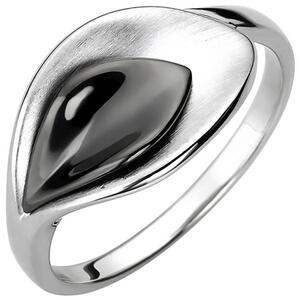 Damen Ring 925 Sterling Silber teilmattiert und schwarz teilrhodiniert (Gr��e: 64)