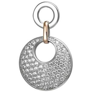 Anhnger 925 Sterling Silber bicolor vergoldet 80 Zirkonia Silberanhnger