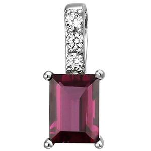 Anh�nger 925 Sterling Silber 1 Rhodolith 3 Zirkonia