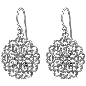 Ohrh�nger 925 Sterling Silber mit 8 Zirkonia Ohrringe Silberohrringe