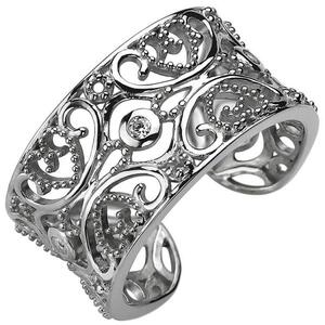 Damen Ring offen 925 Sterling Silber mit 3 Zirkonia (Gr��e: 62)