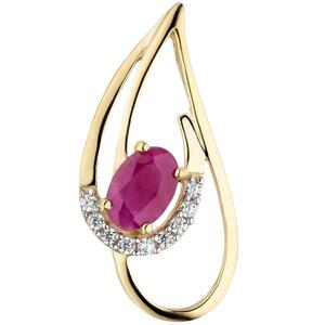 Anh�nger 333 Gold Gelbgold 1 Rubin 9 Zirkonia