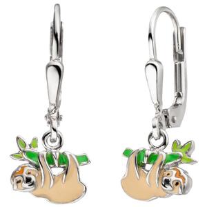 Ohrh�nger Faultier 925 Sterling Silber bunt Ohrringe