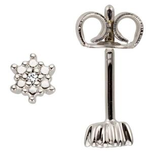 Ohrstecker 585 Gold Wei�gold 2 Diamanten Brillanten