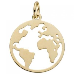 Anh�nger Weltkarte 585 Gold Gelbgold