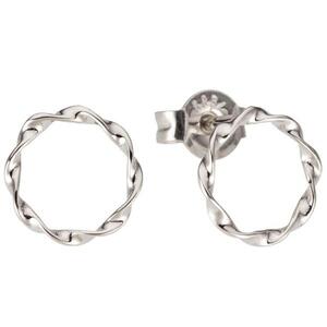 Ohrstecker Kreis 585 Gold Wei�gold