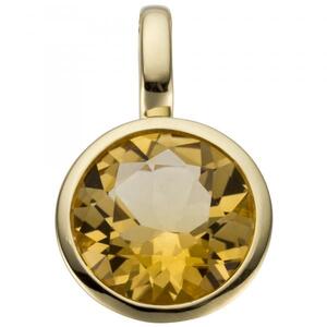 Anh�nger 585 Gold Gelbgold 1 Citrin orange
