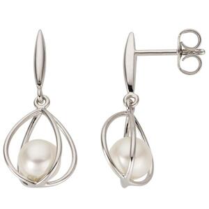 Ohrh�nger 585 Gold Wei�gold 2 S��wasser Perlen