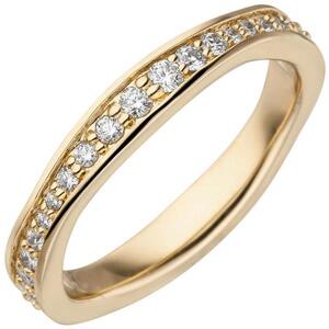Damen Ring 585 Gold Gelbgold Diamanten rundum (Gr��e: 58)
